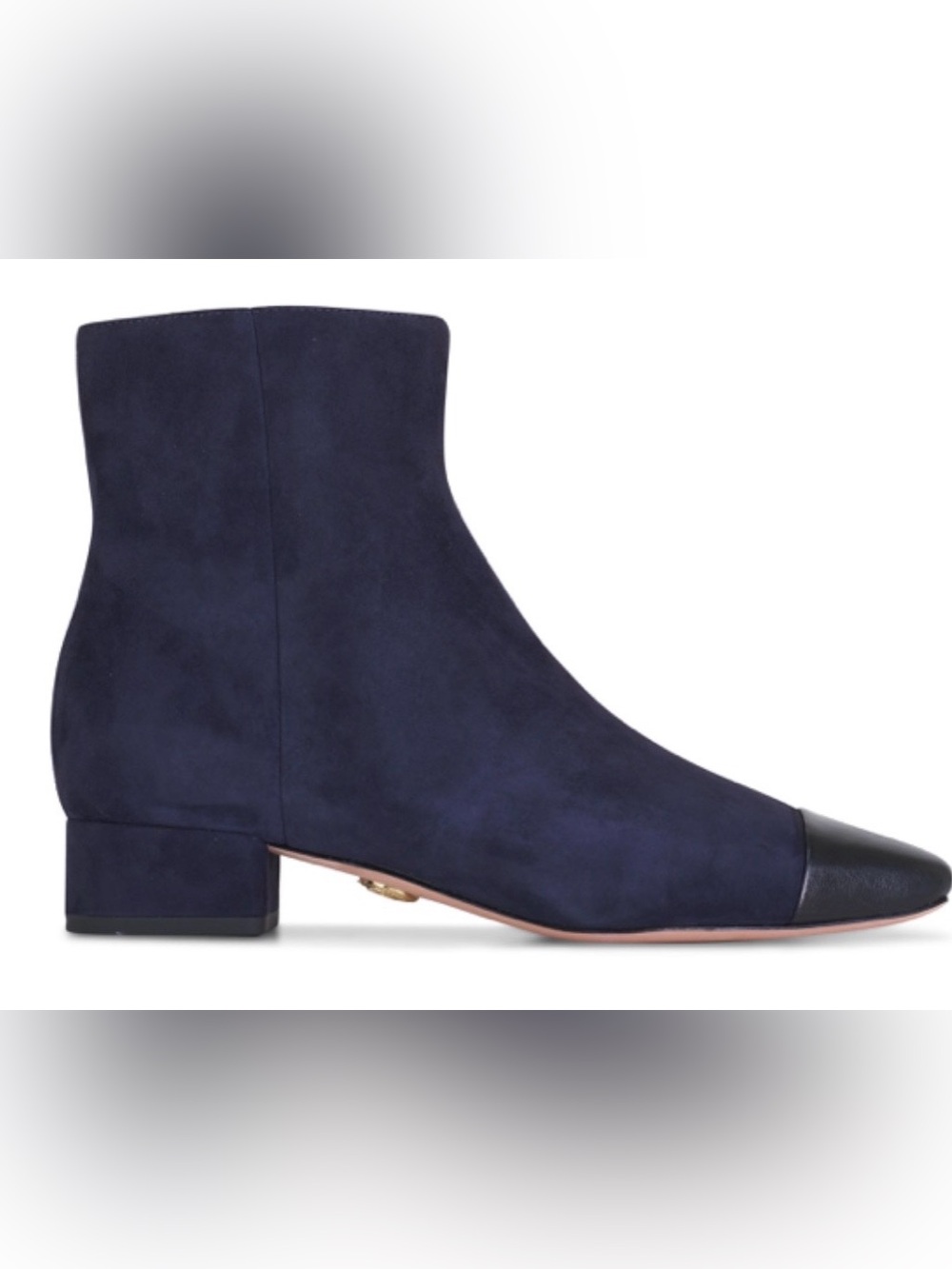 Veronica Beard Cecile Navy Suede & Leather Cap Toe Ankle Boots | Block Heel. 10M